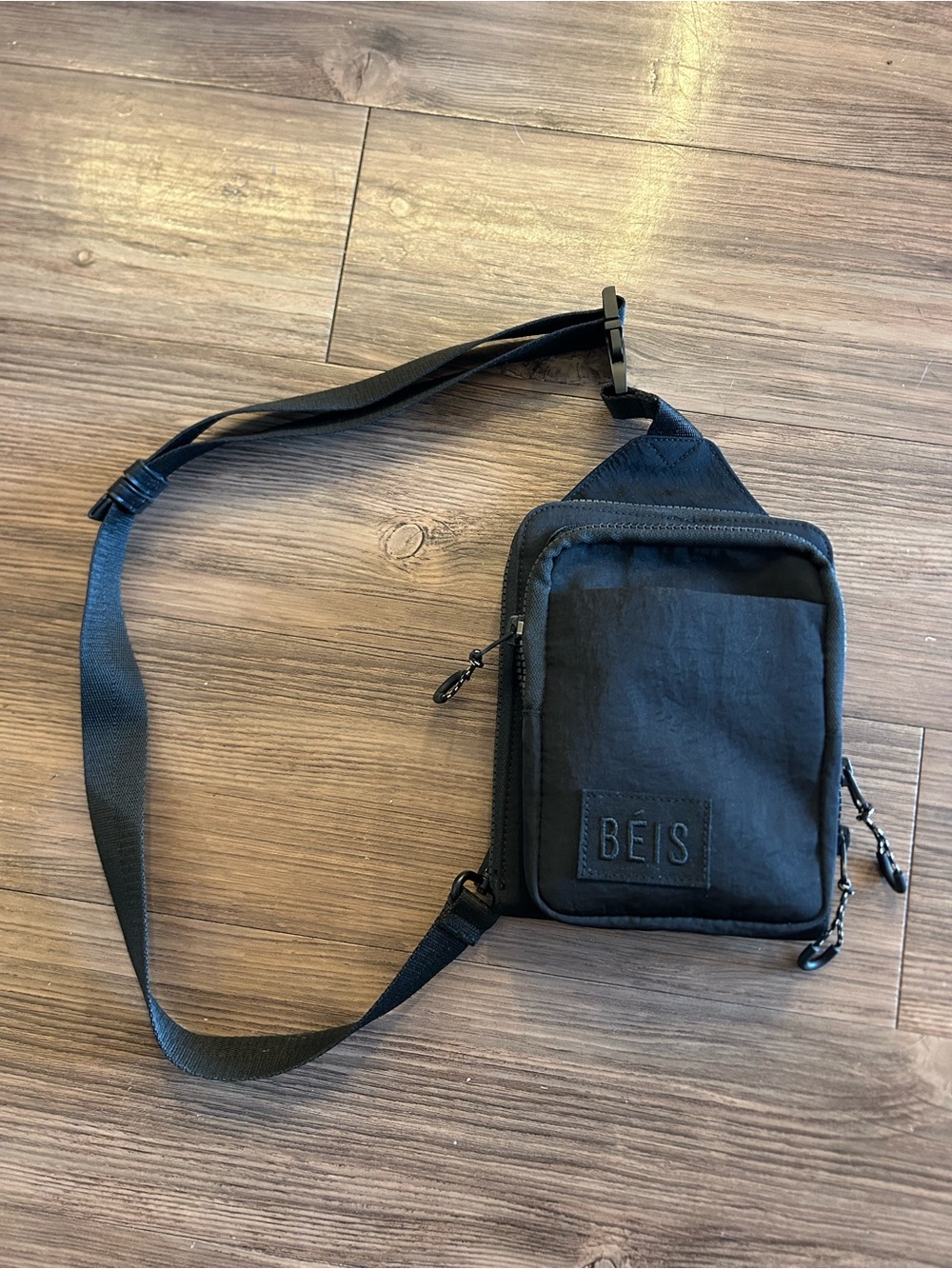 BEIS Black Compact Sport Sling Crossbody Bag